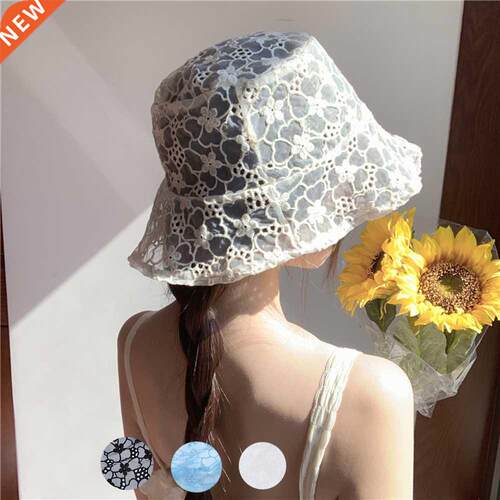 Korean Style Summer Lace Bucket Hat Sun Hats For Women Hollo
