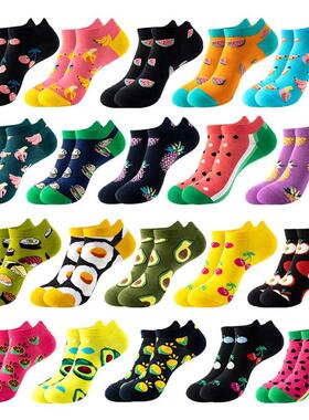 Men and Women Spring and summer thin boat socks pattern low-