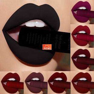 Qibest Brand Makeup Lipstick Matte Lipstick Brown Nude Black