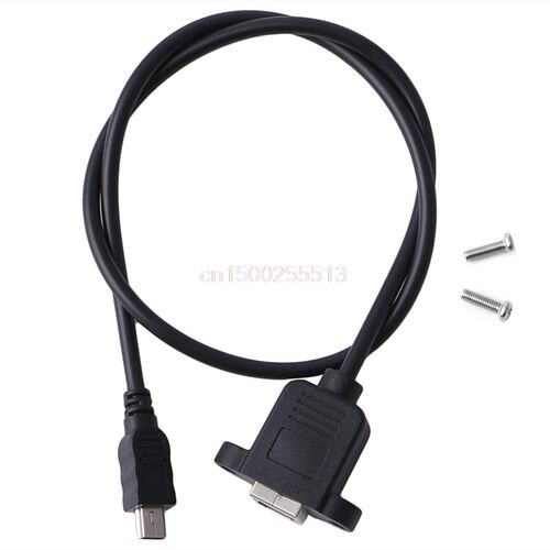Printer Panel Mount Cable + Screw Mini USB 5 Pin Male to USB