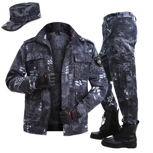 Authentic black python camouflage suit men's labor protectio