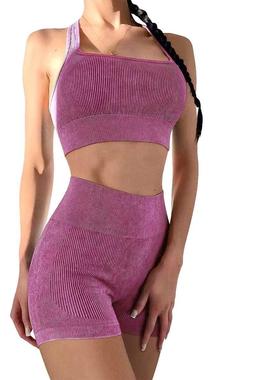 2022 Seamless Yoga Set Women Two Pece Crop Top Zpper Bra L