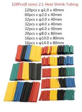 164pcs/328pcs/127pcsSet Polyolefin Shrinking Assorted Heat S