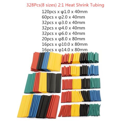 164pcs/328pcs/127pcsSet Polyolefin Shrinking Assorted Heat S