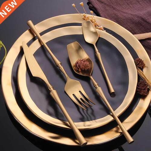 Stainless Steel Cutlery Set Gold Dinnerware Set Western Food