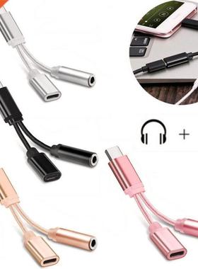 Type C To 3.5mm Aux Audio Charging Cable Adapter Cable Headp