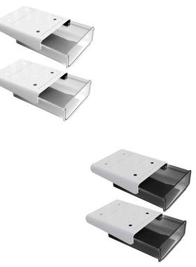 2 Pcs Under Desk Drawer Organizer,Self-Adhesive -Up Under De