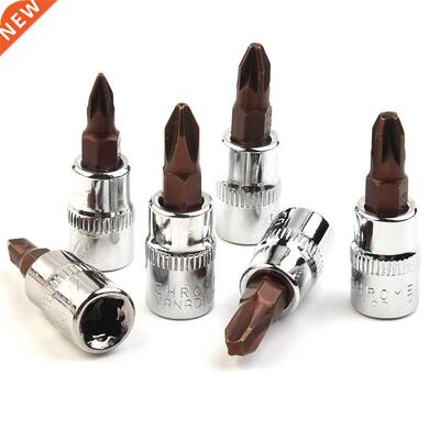 6PCS Chrome Vanadium Steel PH Pozi Bit Socekt 1/4 Inch Drive