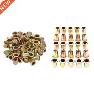 50 Pcs M6X12Mm Flat Head Threaded Rivet Nut 25 Pcs M6 Thre