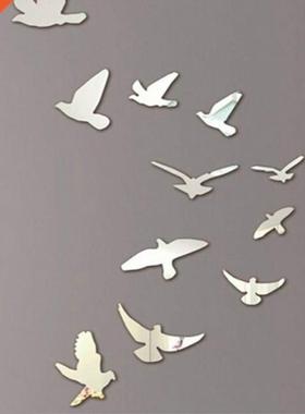3D Mirror Wall StickerS Nice HoMe DecoratioN BirDS Sticker D