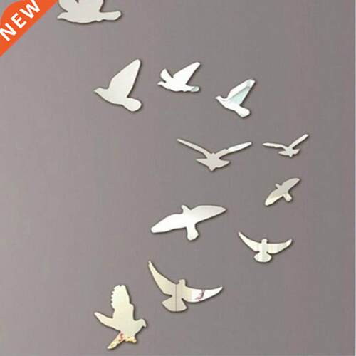 3D Mirror Wall StickerS Nice HoMe DecoratioN BirDS Sticker D