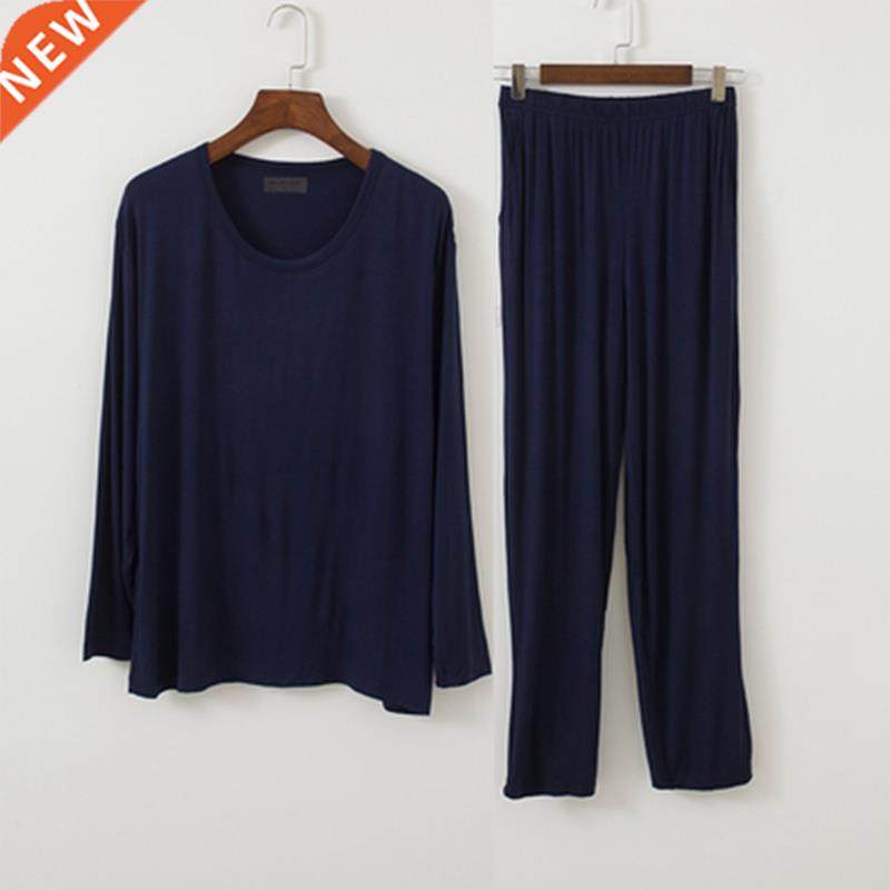 Plus Size 8XL 150KG spring summer Long Sleeve Men Pajamas Se