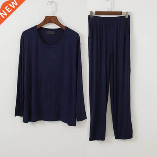 Plus Size 8XL 150KG spring summer Long Sleeve Men Pajamas Se