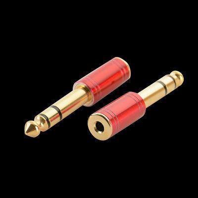 Red Jack 6.5 6.35mm Male Plug to 3.5mm Female Connector Hea