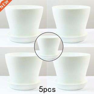 5PCS Flower Pots Colorful Decorative Flower Pots Gloss Plast