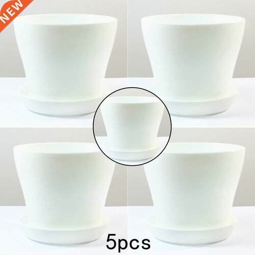 5PCS Flower Pots Colorful Decorative Flower Pots Gloss Plast