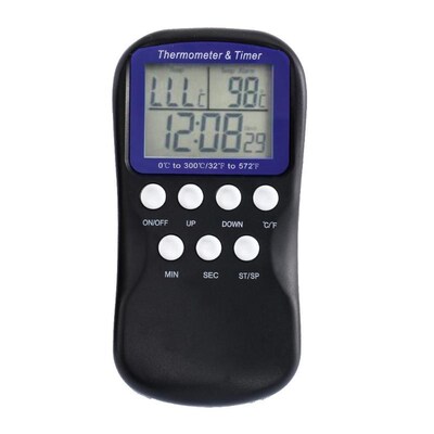 Mini Black Food Probe Oven Thermometer Timer Temperature Sen