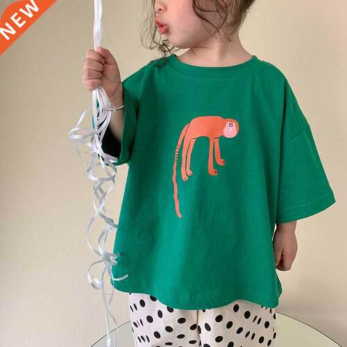 Spring Unisex cartoon animal printing long sleeve Tees Kids