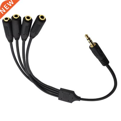 3.5mm (1/8") TRRS 3-P0le/2-Rings Male to 4x Female