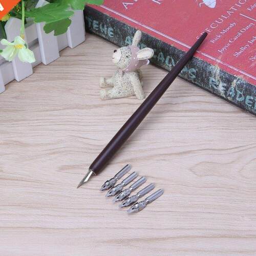 Wood English Calligraphy Pen Copperplate Script Oblique Dip