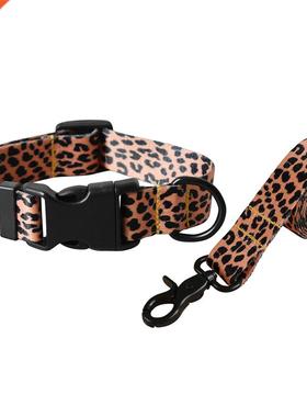 leopard Color Pet Accessories Samoyed Designer Dog Collars L