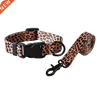 leopard Color Pet Accessories Samoyed Designer Dog Collars L