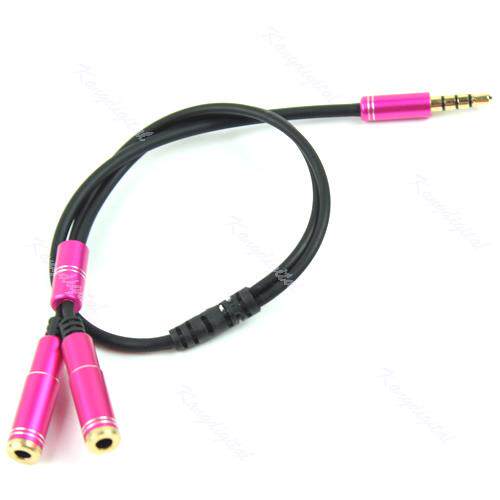 1 To 2 Dual Female Y Splitter Audio Cable Adapter .5mm Earp