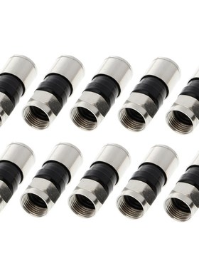 10 Pcs RG6 F Type Compression 2.7cm Snap Seal Plug Connector
