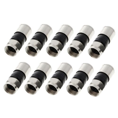 10 Pcs RG6 F Type Compression 2.7cm Snap Seal Plug Connector