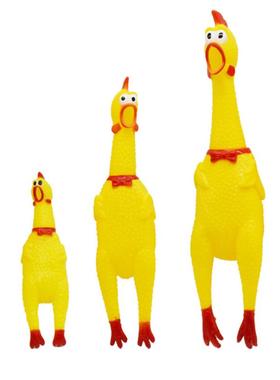 18CM Dog Toys Yellow Screaming Rubber Chicken Dog Toys Sque