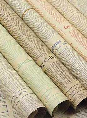Gift Wrapping Paper Roll Vintage Newspaper Double Sided Wrap