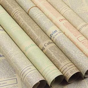 Roll Vintage Newspaper Gift Sided Paper Double Wrap Wrapping