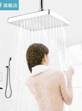 Adjustable 8 Inch Durable Square Chrome Face Rainfall LED Sh