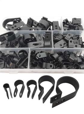 200Pcs/Box Plastic Nylon R Type Cable Clamp Electri Manag
