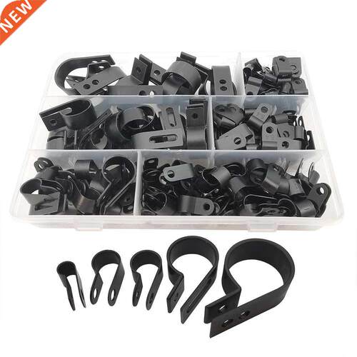 200Pcs/Box Plastic Nylon R Type Cable Clamp Electri Manag