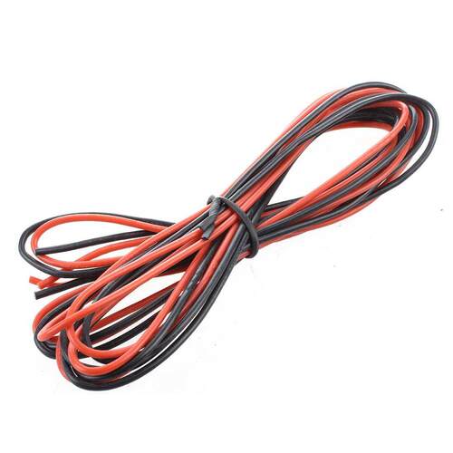 2x M 16 Gauge AWG Silicone Rubber Wire Cable Red Black Flex