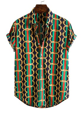 Men's shirt Camisas florales  manga larga de Oto?o estampada