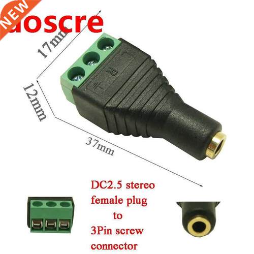 5pcs free shppng 2.5mm Stereo Female Plug To 3pn Screw