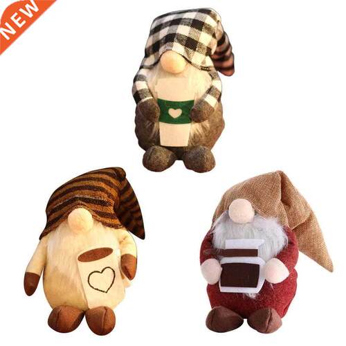 Christmas Coffee Gnome Plush Stuffed Plush Elf Doll Toy Hand