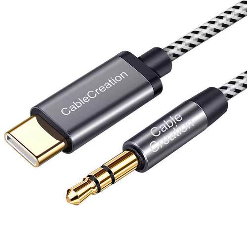TRS Cable .5MM Male to Type C Audio Gold plated Stereo AUX