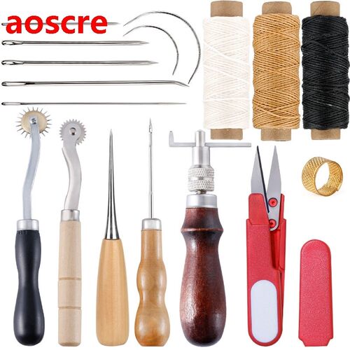 Professional Leather Craft Tools Kit Hand Sewing Stitching