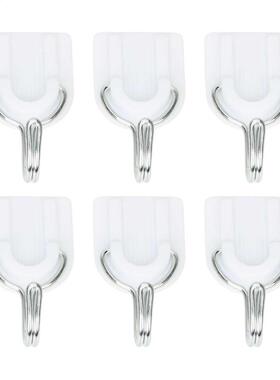 6pcsWall Plastic Hook Strong Adhesive Hook Kitchen Bathroom