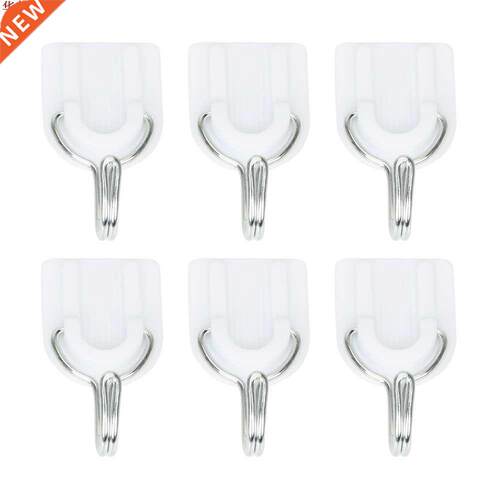 6pcsWall Plastic Hook Strong Adhesive Hook Kitchen Bathroom
