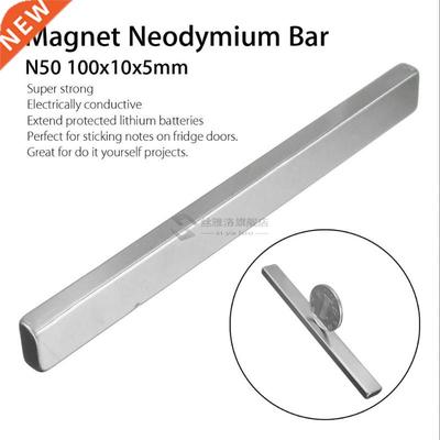 *1 Piece 100x10x5MM N50 Rectangular Magnet Bar Neodymium Lon