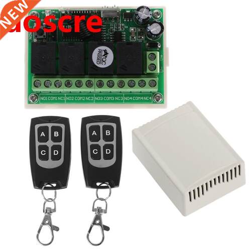 Wireless Remote Control DC 14V 4CH 15MHz Relay Switch 2 Tra