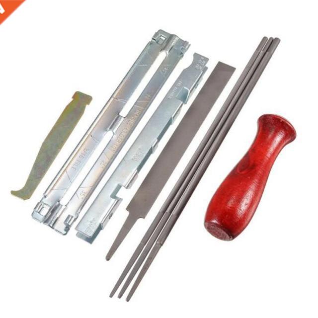 9pcs/set Chainsaw Sharpener Round Flat File Depth Gauge Hold