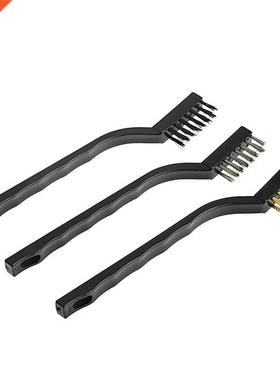 3 pcs Mini Wire Brush Steel Set Nylon Cleaning Polishing Det