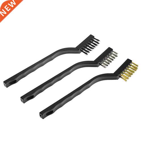 3 pcs Mini Wire Brush Steel Set Nylon Cleaning Polishing Det