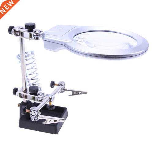 6x 2.5x LED Loupe Magnifier Alligator Clip Holder Clamp Help