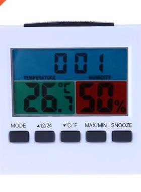 LCD Temperature Humidity Meter Indoor/Room Thermometer Clock